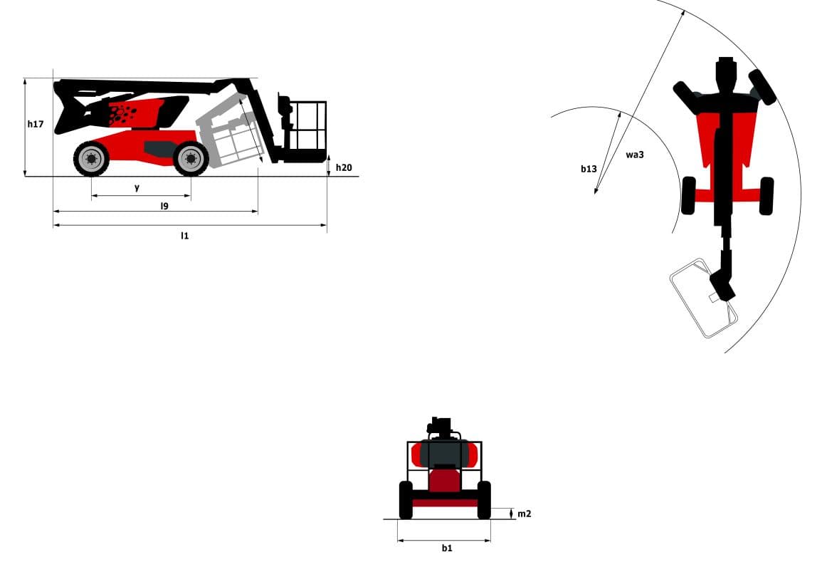 Bomlift Knækarm Diesel 12m 4x4