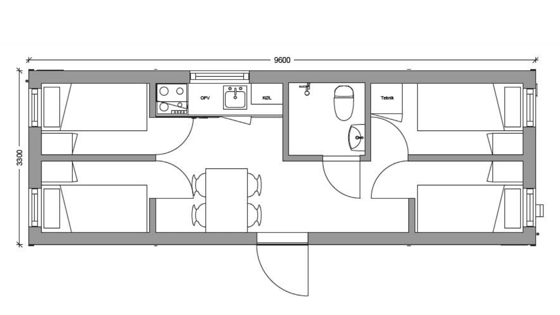 Beboelsesmodul 4 rums Maxi