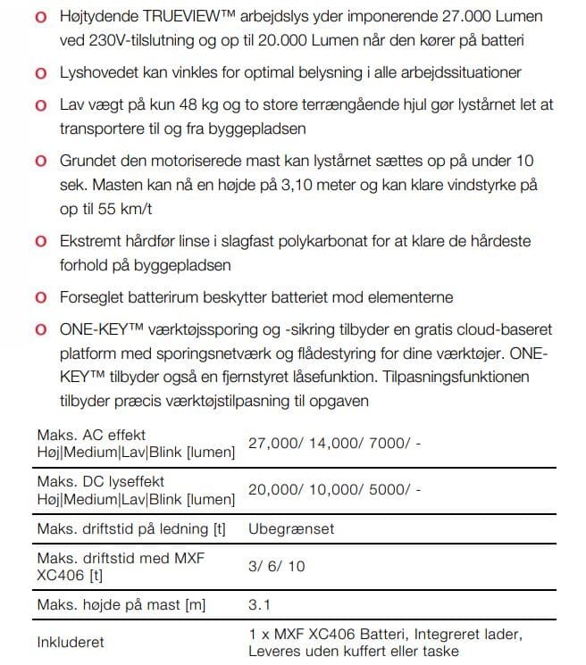 Lystårn 3m Bi-Energy 230V/batteri