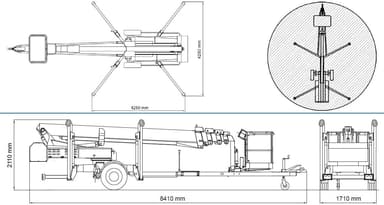 Trailerlift, ligearm, 25m, Batt. (begrænset antal - kun i udvalgte afd.)*