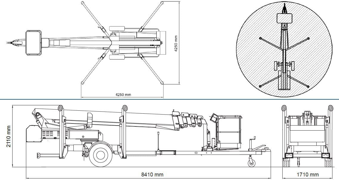 Trailerlift, ligearm, 25m, Batt. (begrænset antal - kun i udvalgte afd.)*