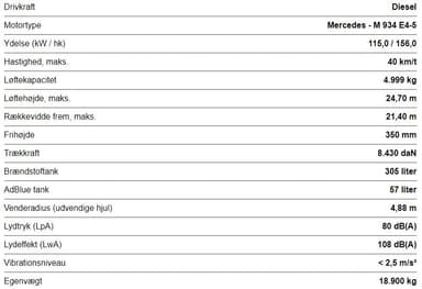 Rotary Telehandler 4.0T / 25.0m