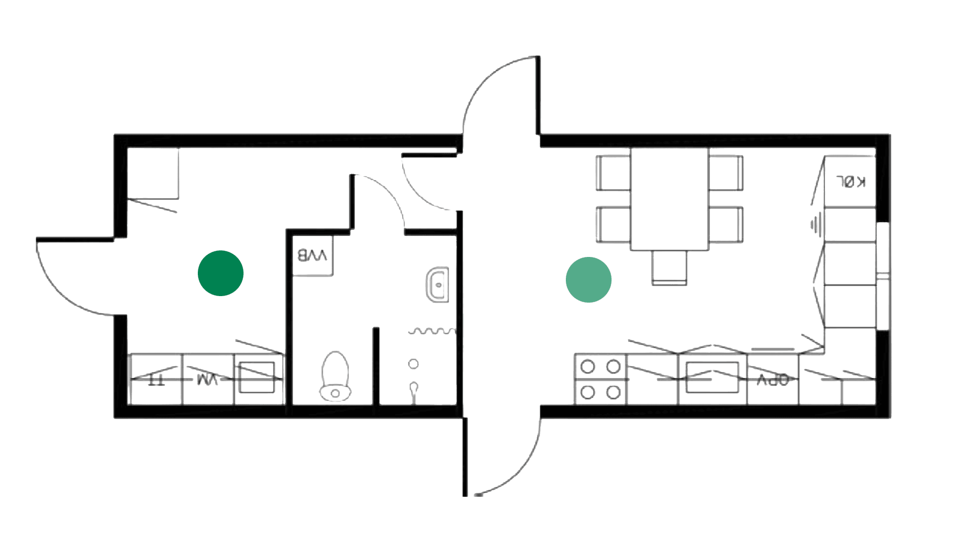 Beboelsesmodul m. køkken og bryggers