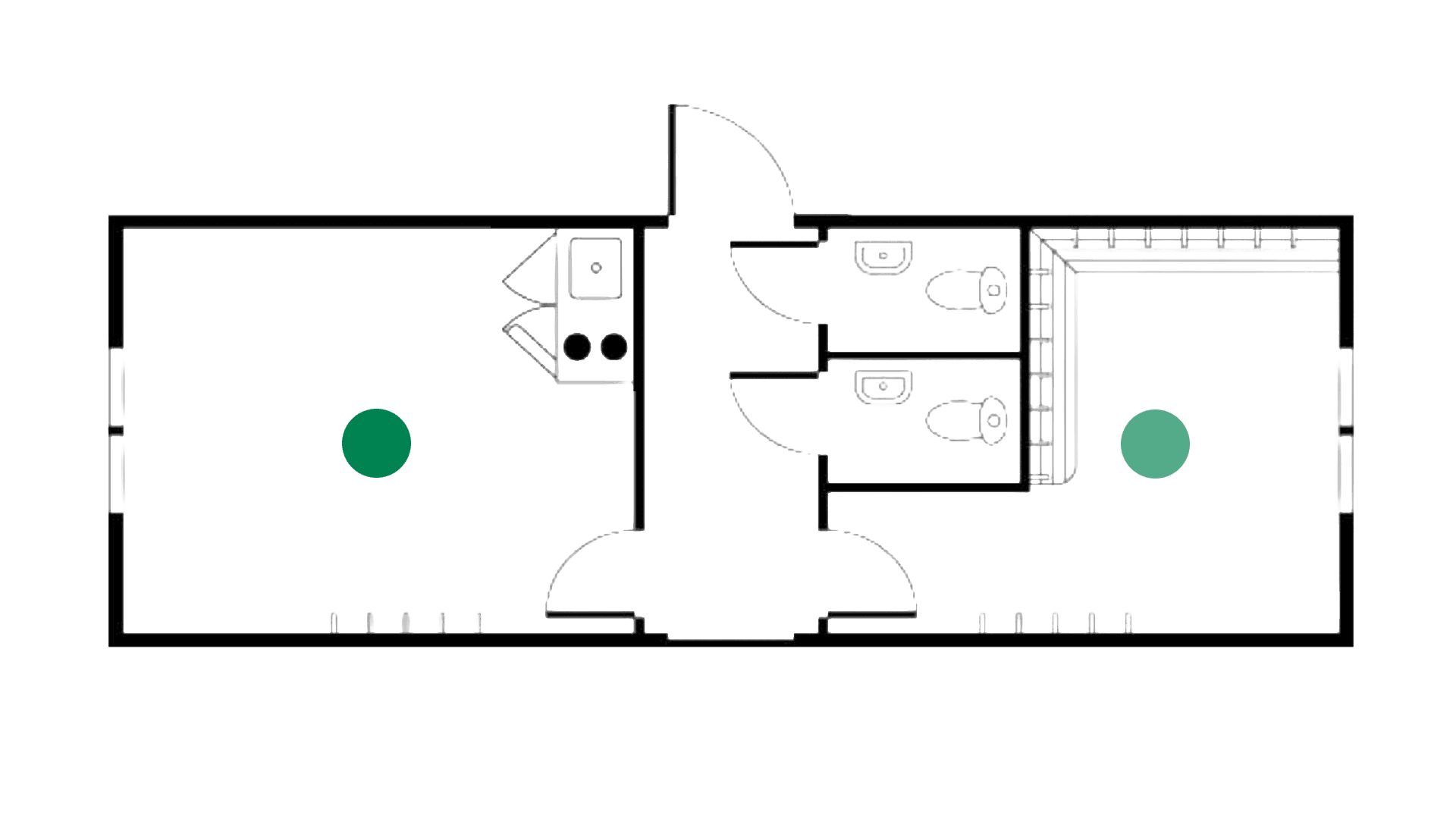 Entre modul m. 2 toiletter og minikøkken (begrænset antal - kun i udvalgte afd.)*