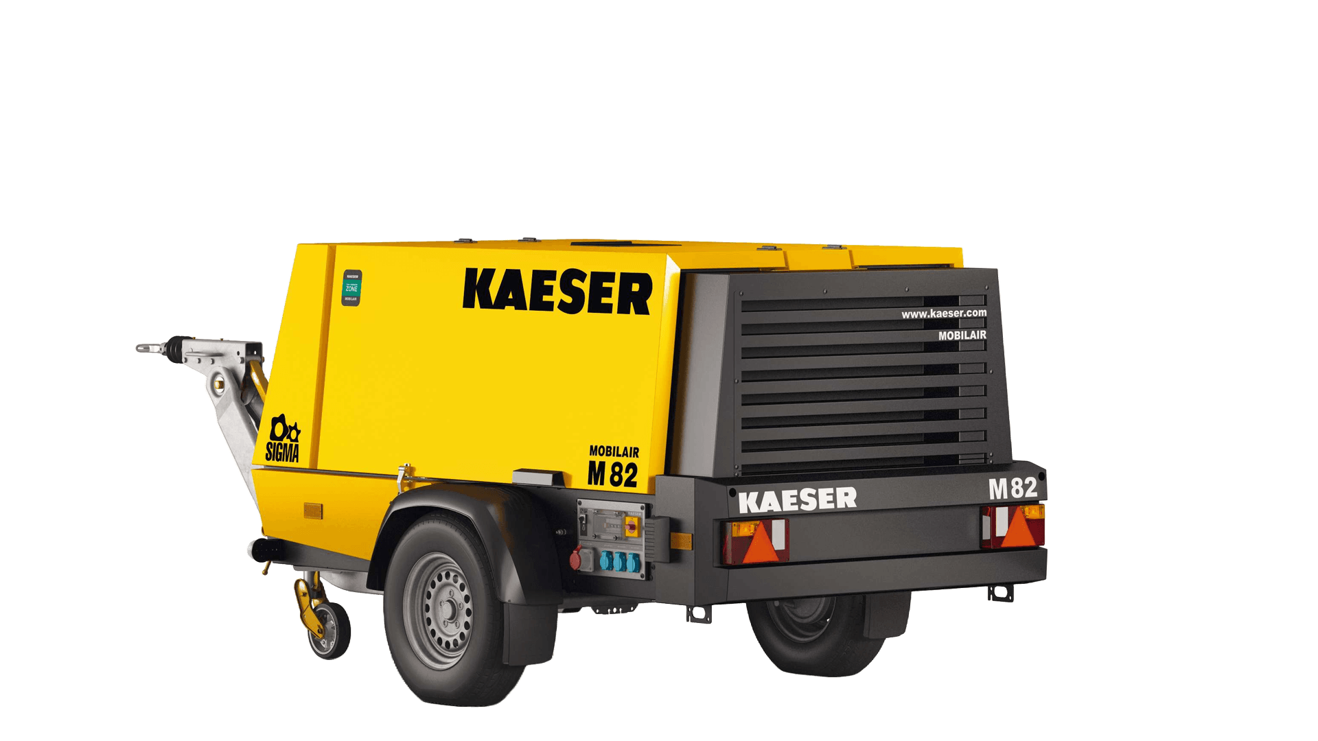 Kompressor 8-9 m3 8 bar m. efterkøl Trailermontere