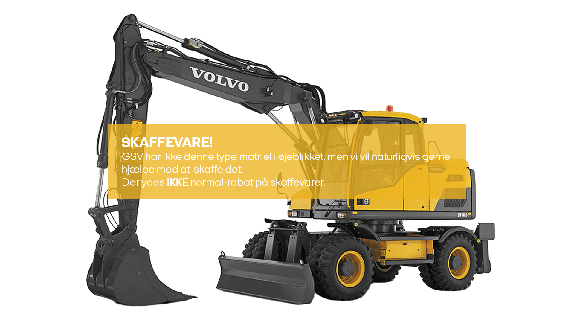 Gummihjulsgraver 16 t (skaffevare! - ikke i standard sortiment)*