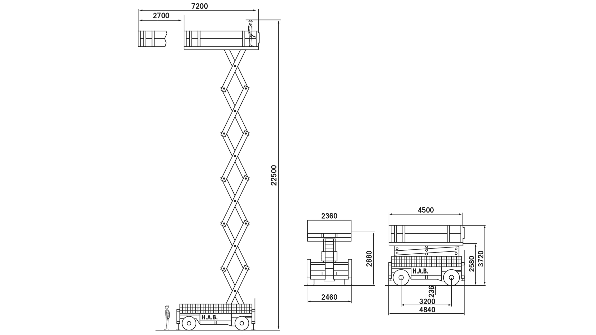 Scissorlift 22 m Diesel Terrain