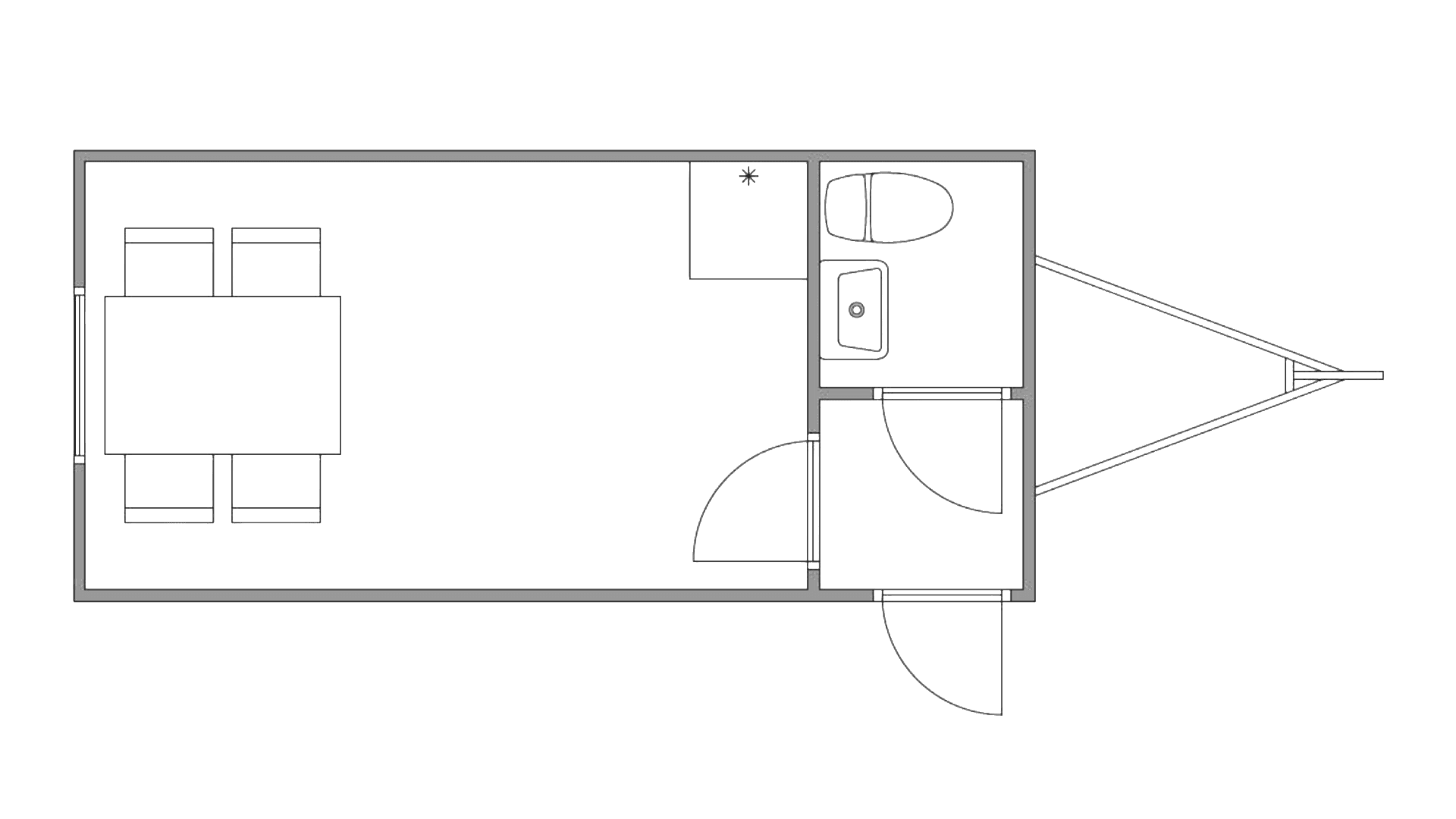 4 pers. kontor m. toilet