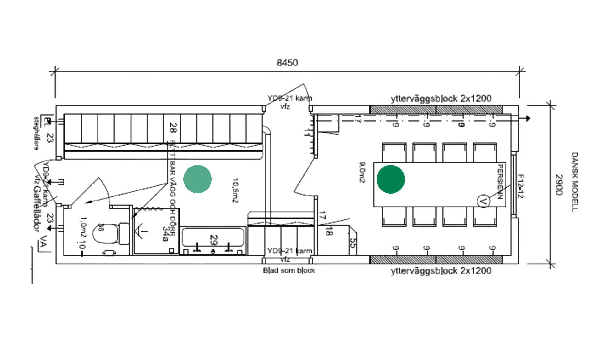 8 pers. Mandskabsmodul 2,9 x 8,45 ECO