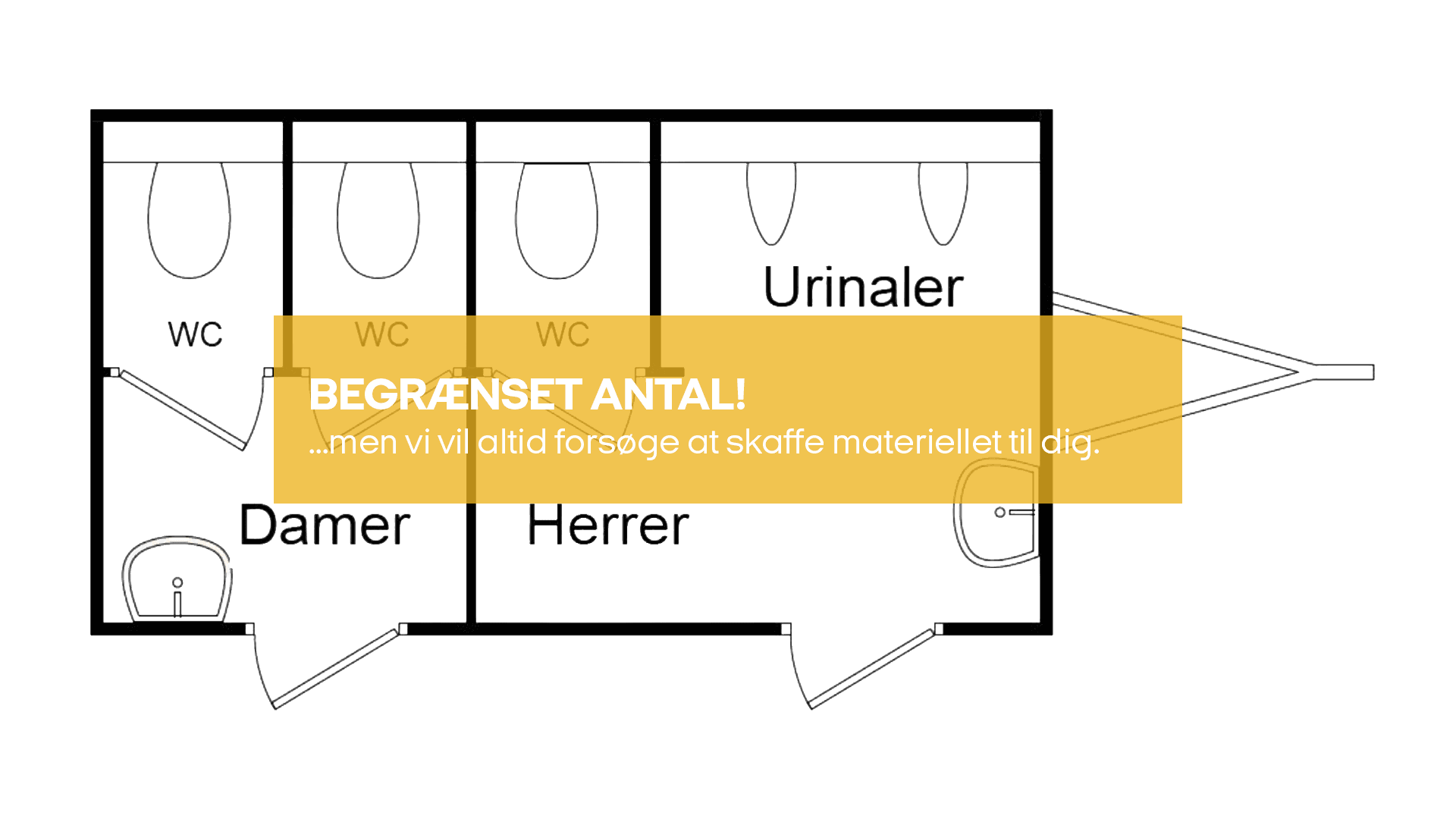 Toiletvogn D2 + H1 wc/2 urinal (begrænset antal - kun i udvalgte afd.)*