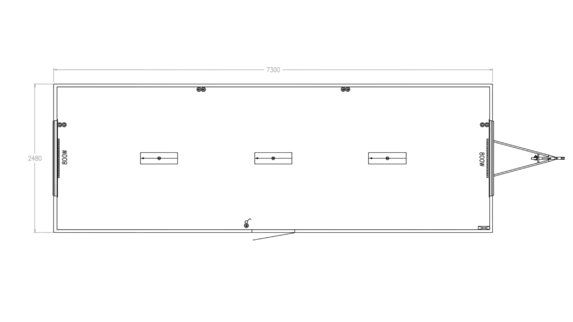 Kontor letvogn m. 1 rum
