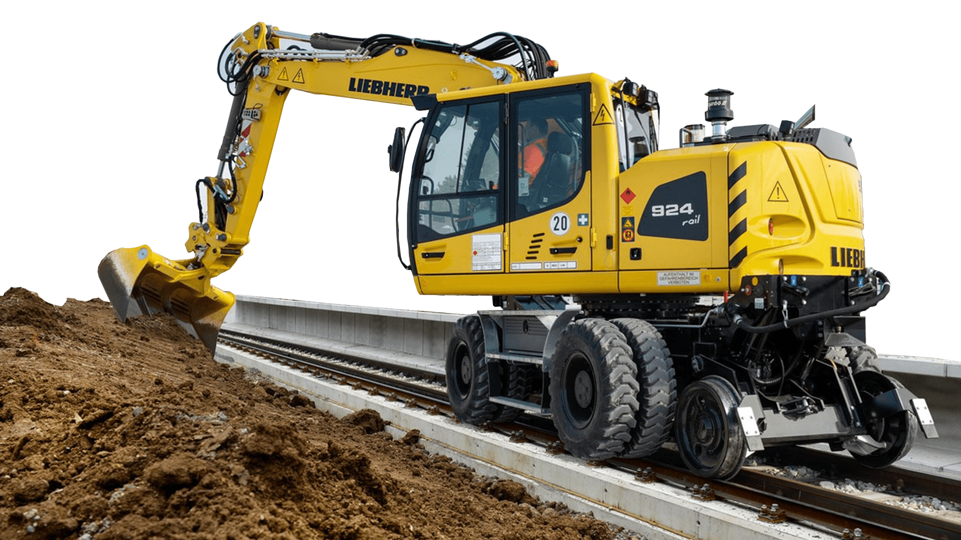 Wheeled Excavator 23-27T, approved for Rail
