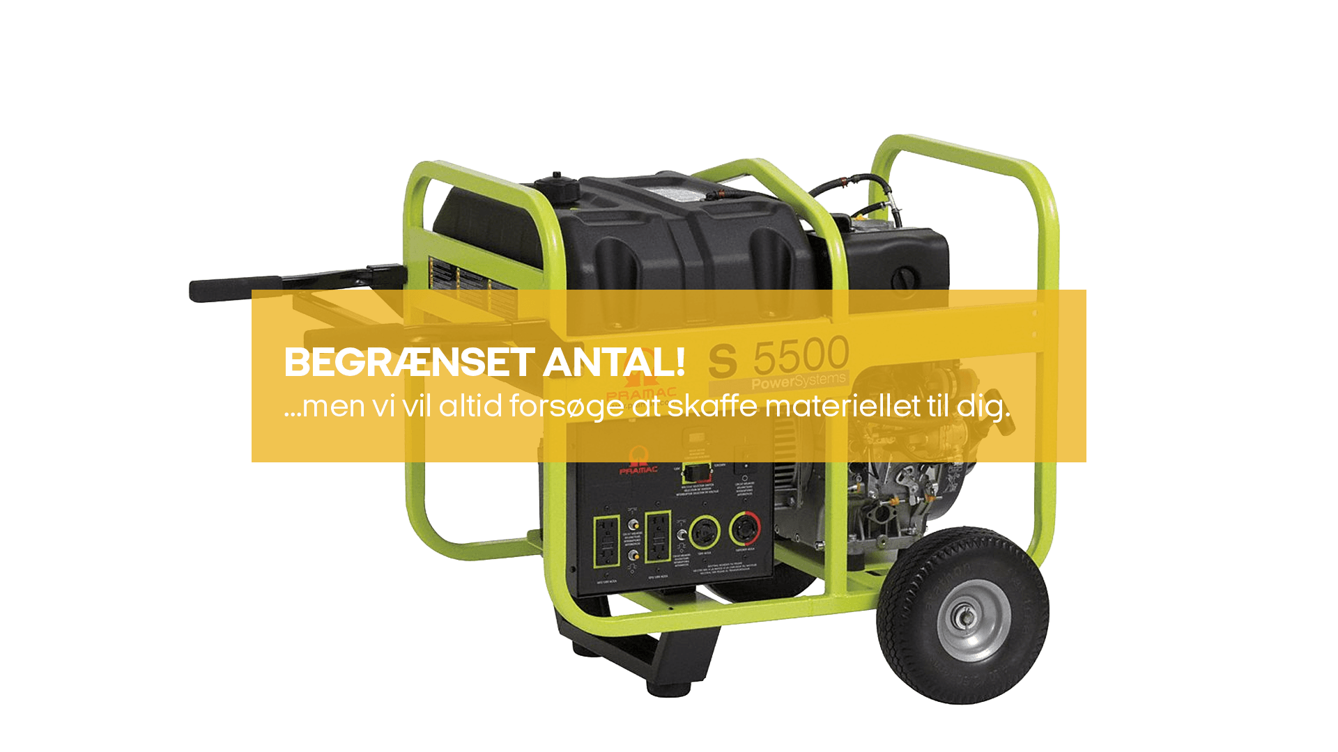 Generator 400/230V (6.3kVA/5.0kW) benzin (Begrænset antal - kun i udvalgte afd.)*
