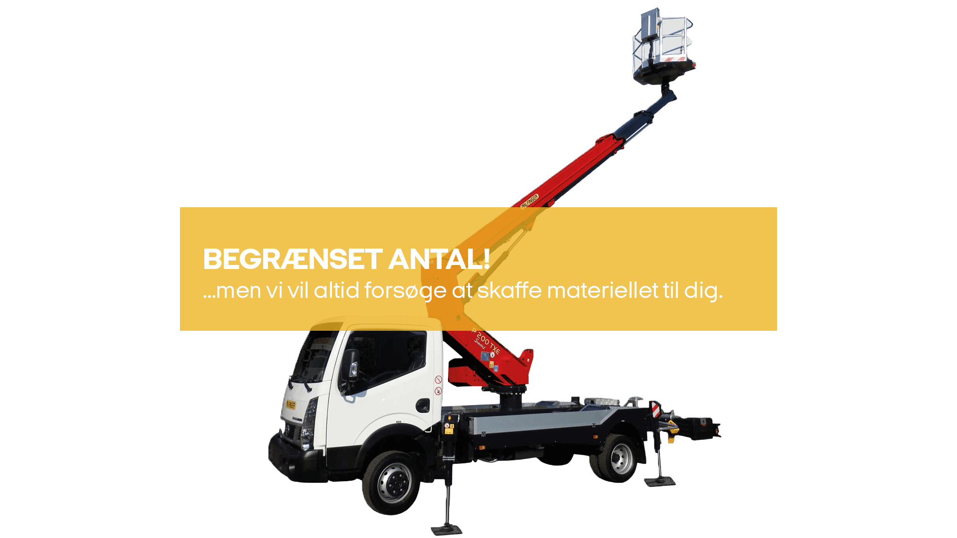 Billift, knækarm, 20m, u. fører (begrænset antal - kun i udvalgte afd.)*