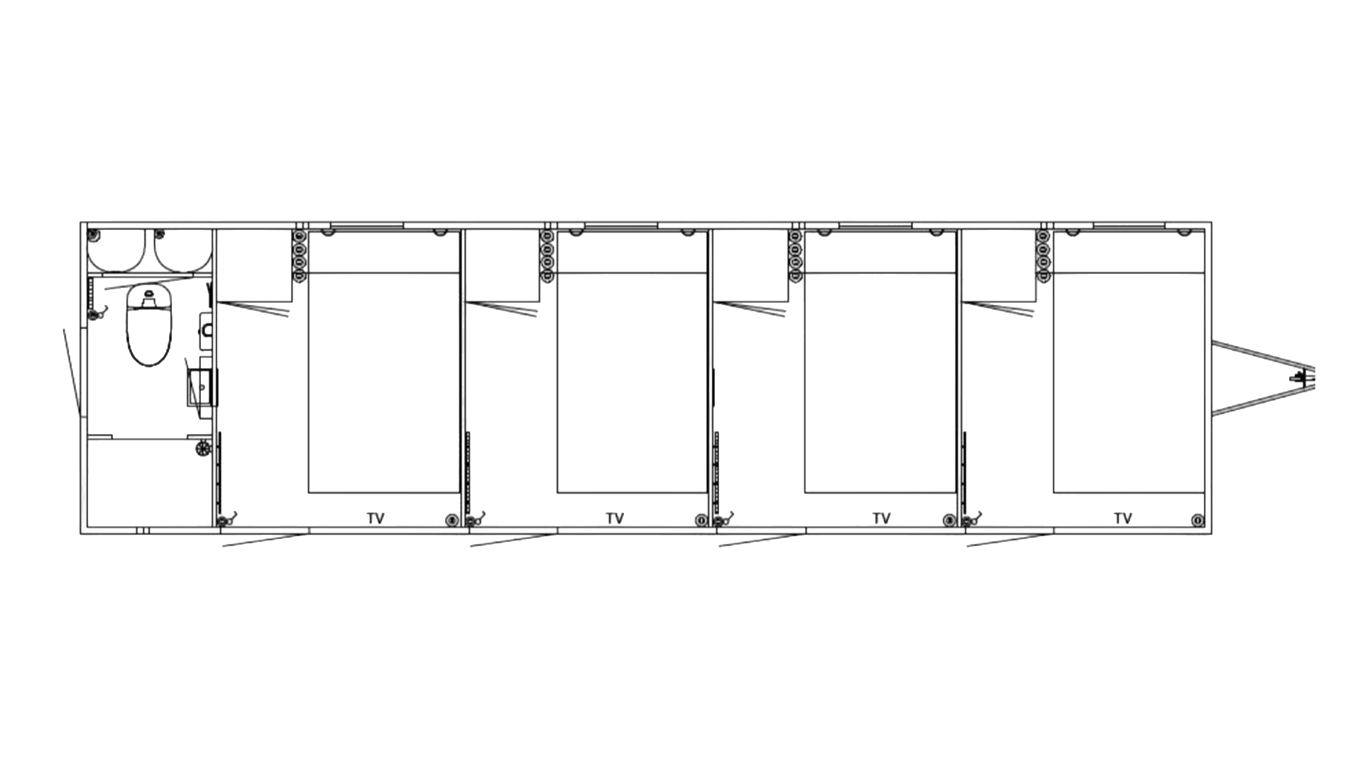 Sovevogn 4/8 pers. m. toilet/bad (begrænset antal - kun i udvalgte afd.)*