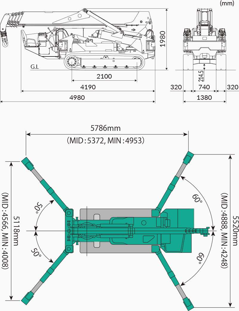 Mini bæltekran WLL 4.0T (10.0TM)