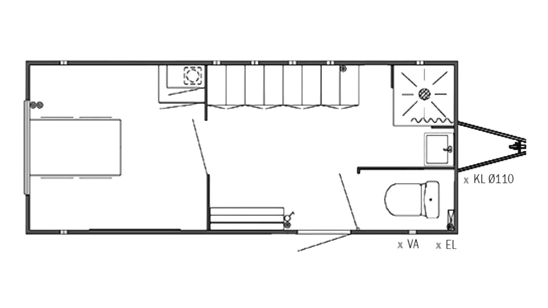 Mandskabsvogn, 4 pers. m/ kværn og sidedør