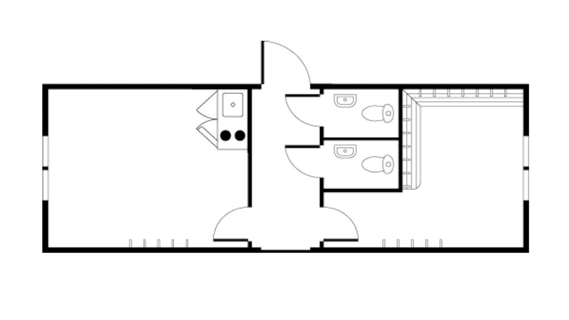 Entre modul m. 2 toiletter og trinette