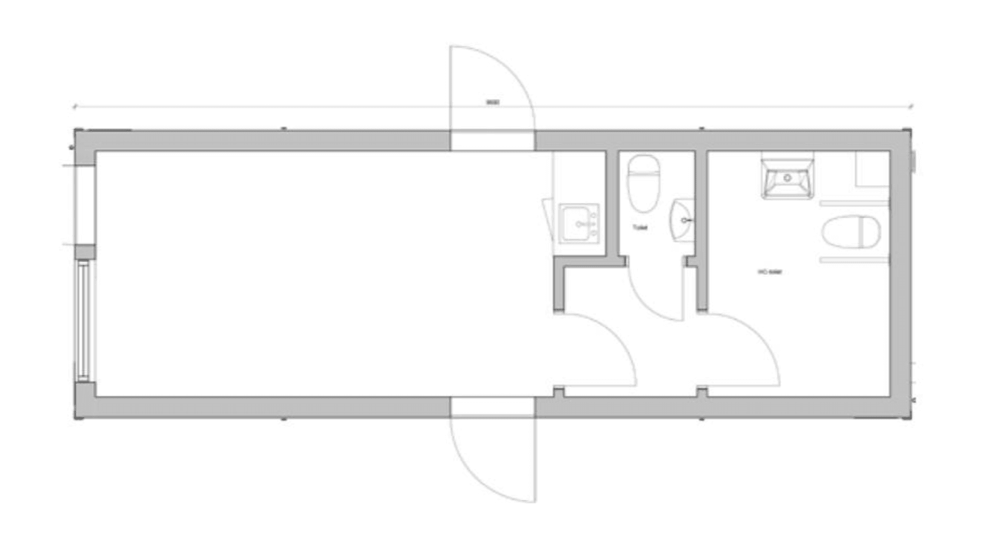 Entre modul m. 1 toilet og 1 handicaptoilet Maxi