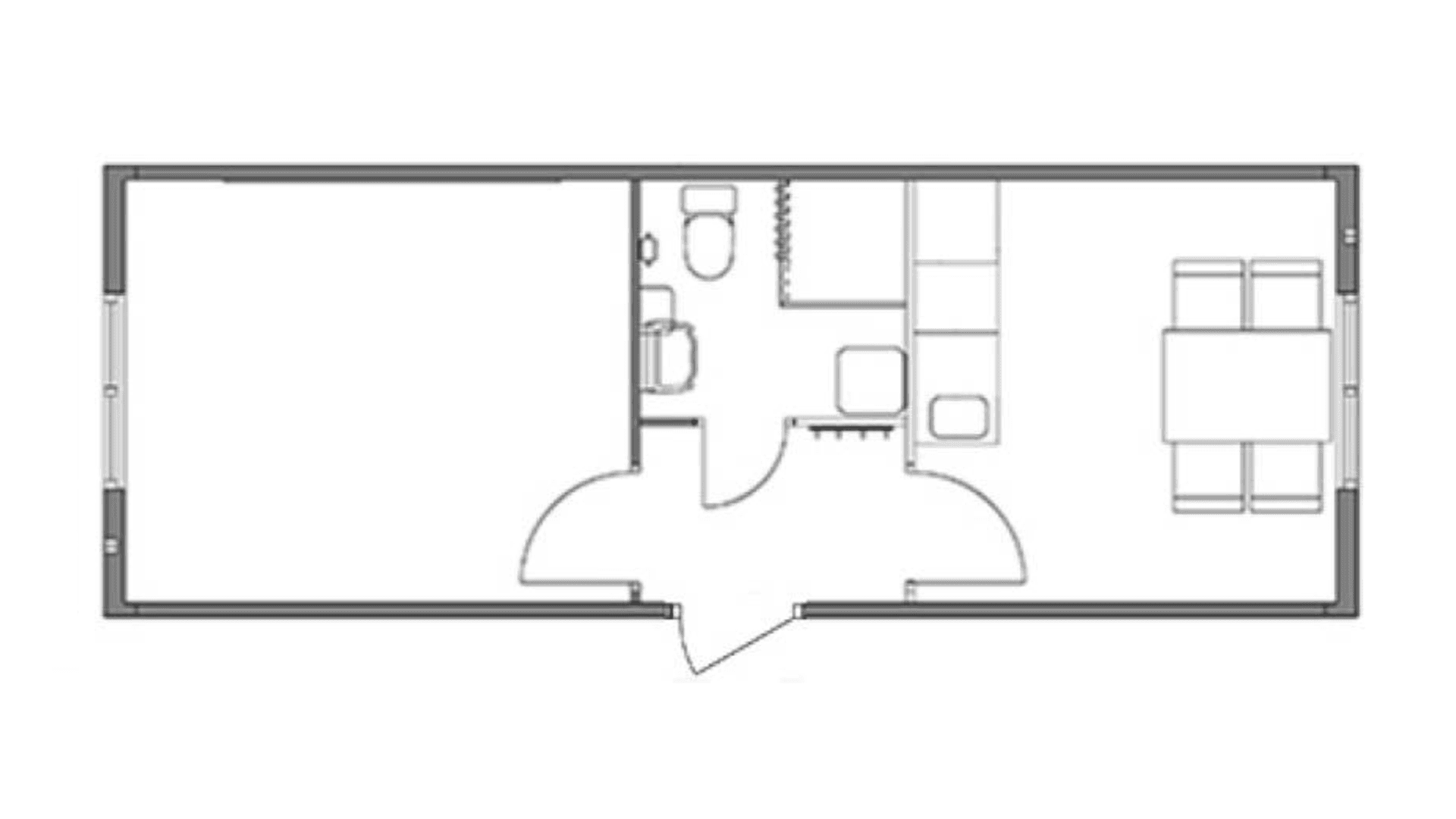 Formandsmodul m. stort bad u. gennemgang