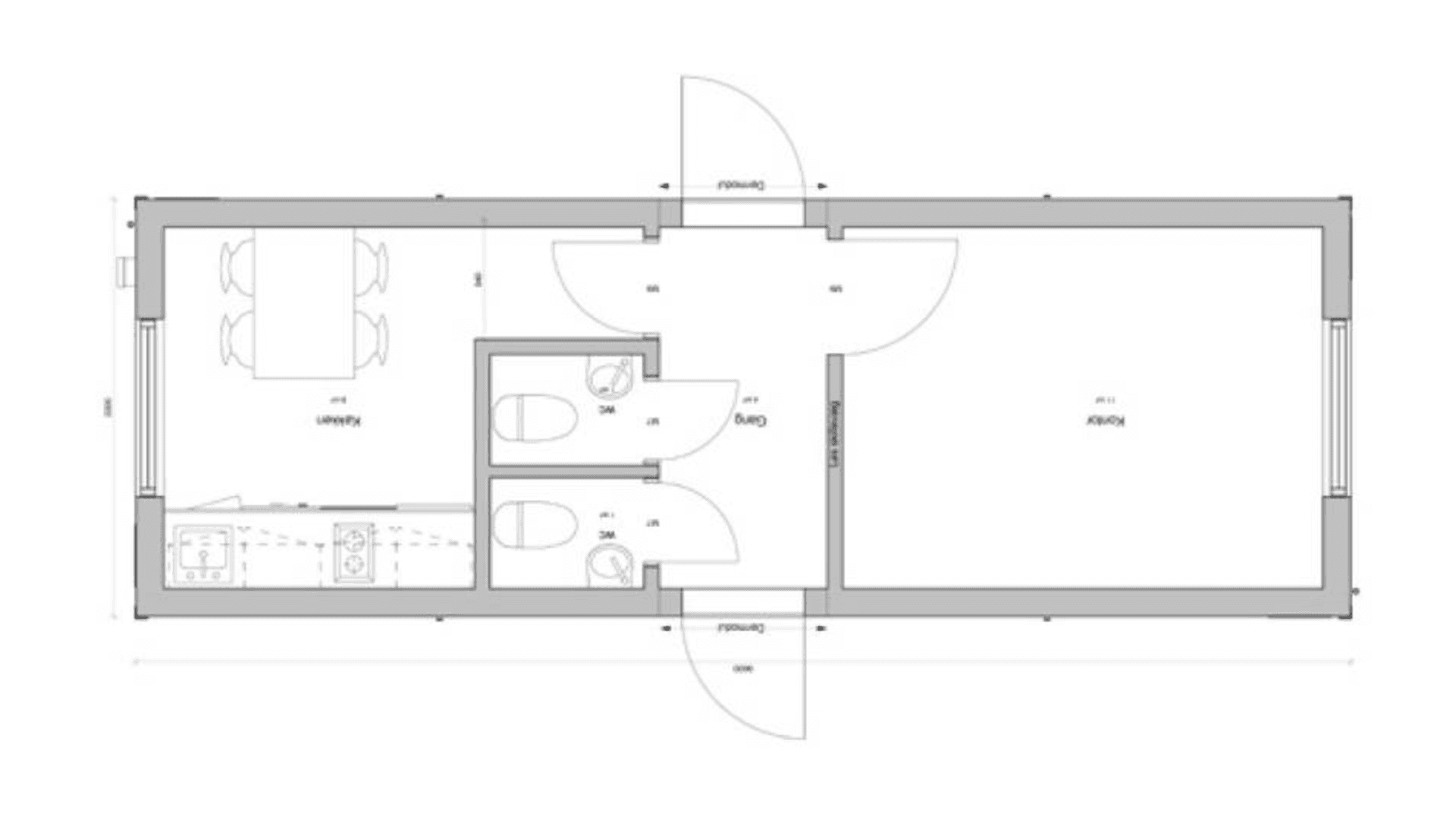 Formandsmodul m. 2 toiletter og køkken Maxi