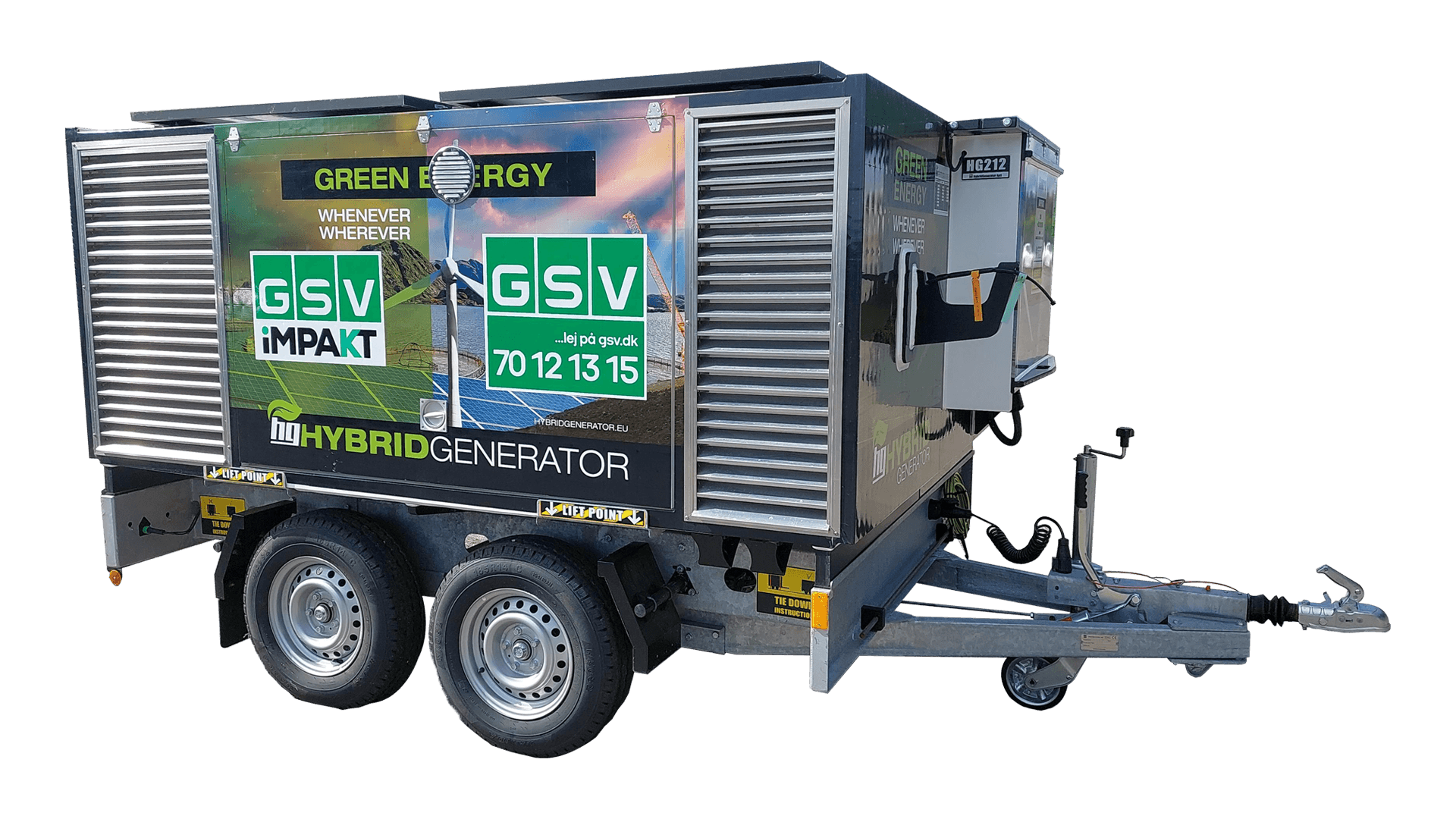 Hybridgenerator (45kVA/22kWh) med solceller