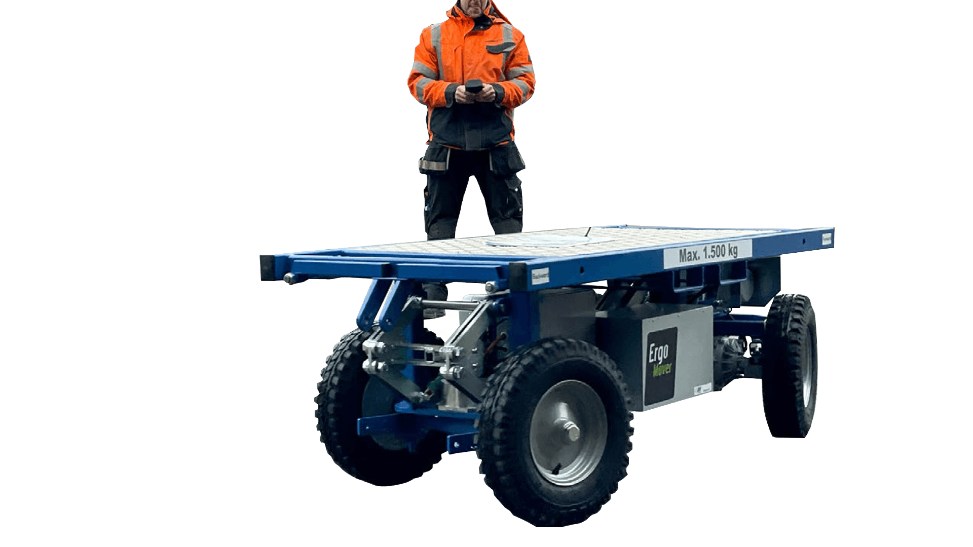 Trækvogn, fj. styret, m/ løfte- & drejebord 1.5t