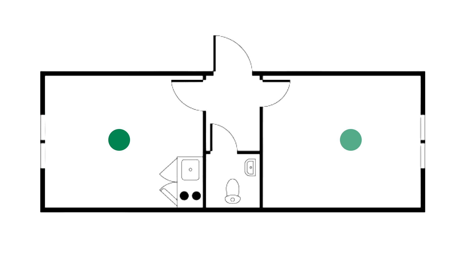 Formandsmodul m. toilet u. gennemgang