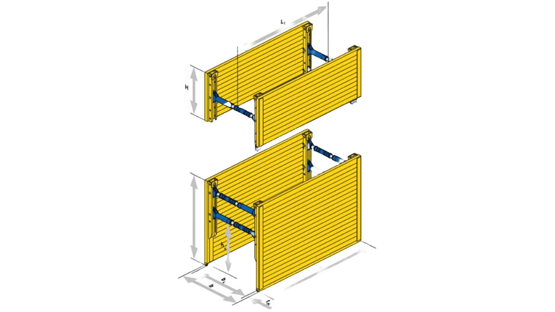 Gravekasse oversek. 3 x 0,96 m 714 kg