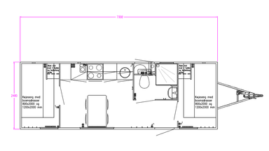Beboelses letvogn, familie 4/6 pers.