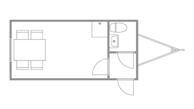4 pers. kontor m. toilet