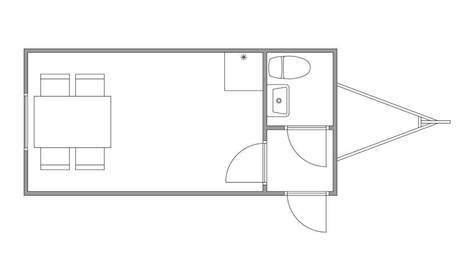 4 pers. kontor m. toilet