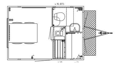 Spisevogn m. redskabsrum og tank