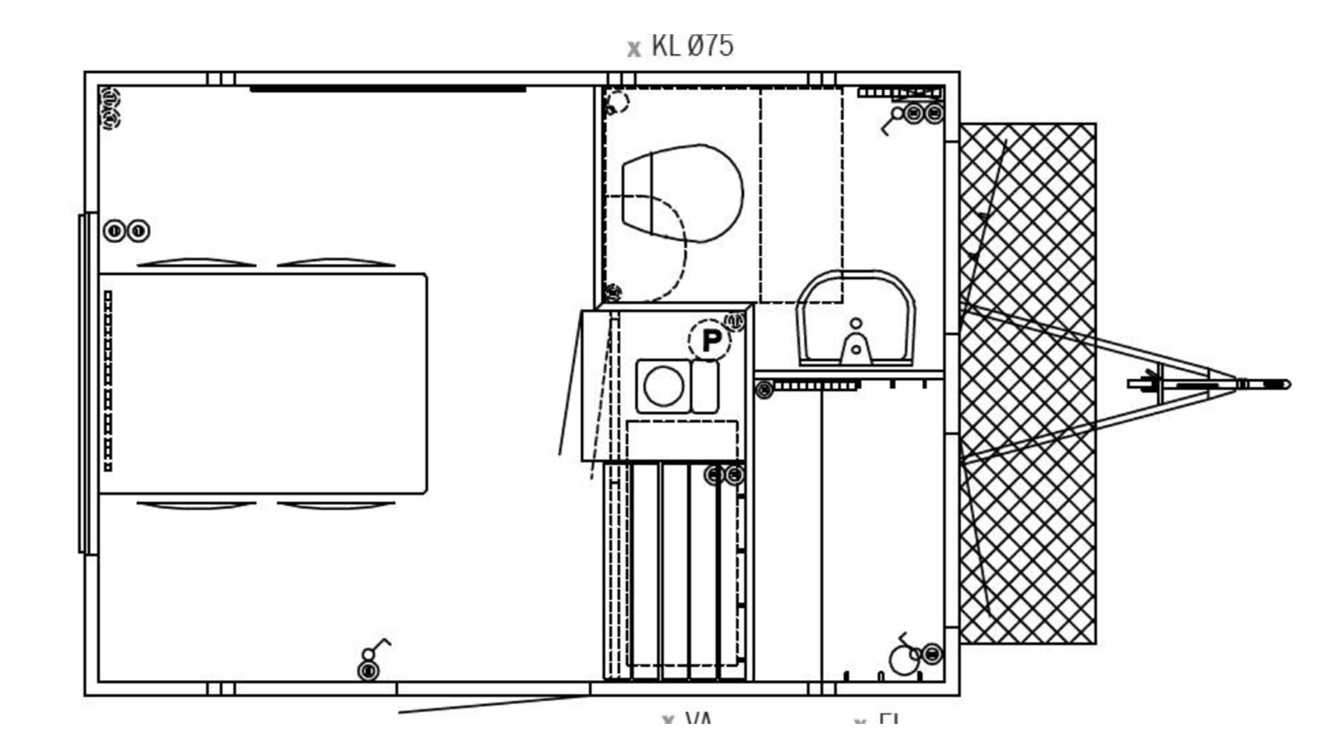 Spisevogn m. redskabsrum og tank