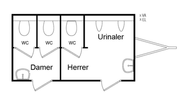 Toiletvogn D2 + H1 wc/2 urinal (begrænset antal - kun i udvalgte afd.)*