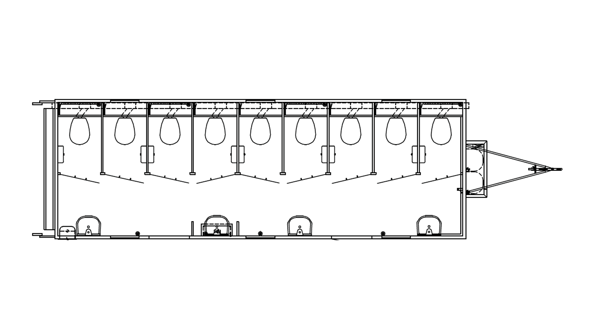 Toiletvogn 9 wc m. udv. urinal Ø110 (begrænset antal - kun i udvalgte afd.)*