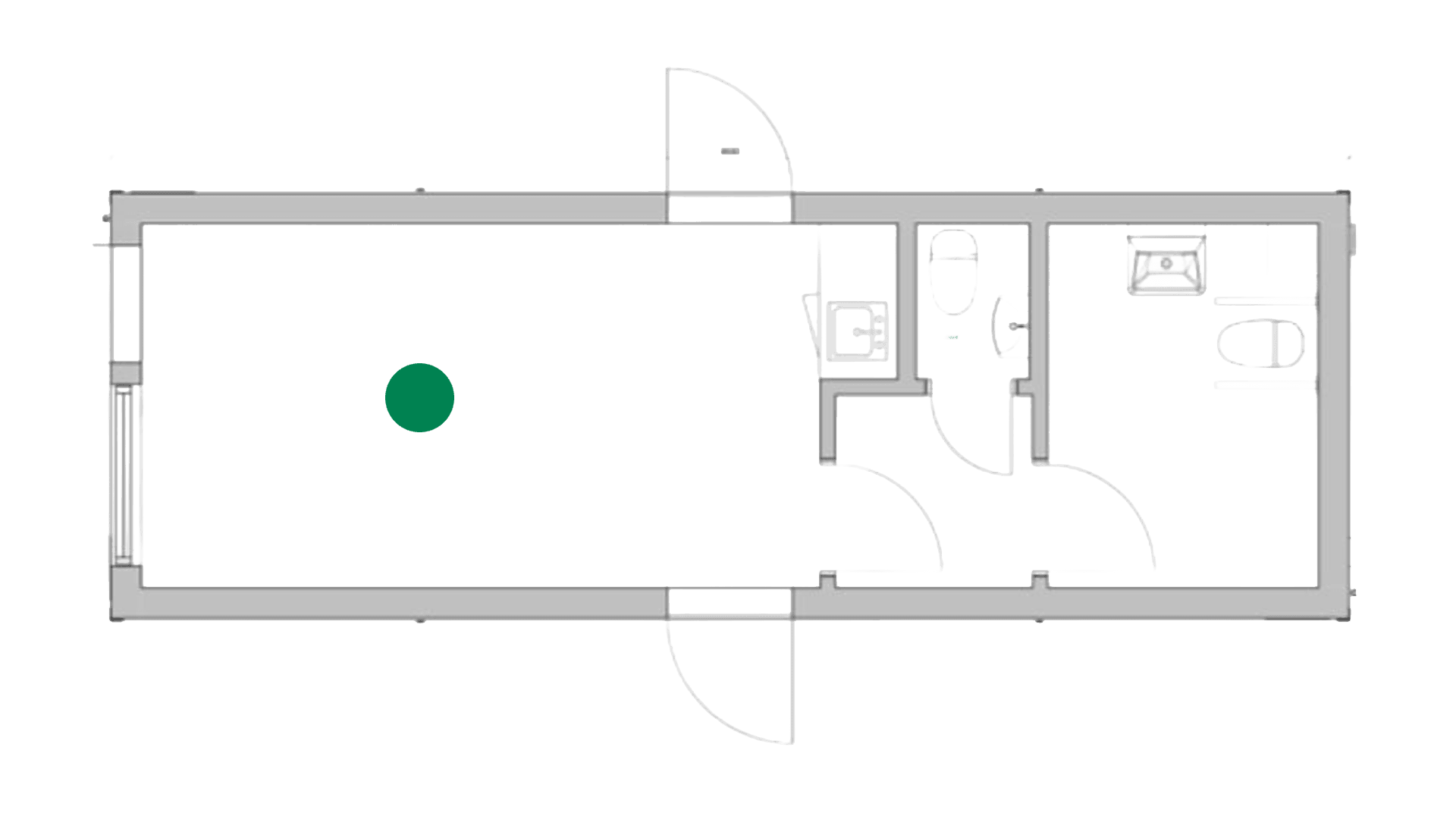 Entre modul m. 1 toilet og 1 handicaptoilet Maxi