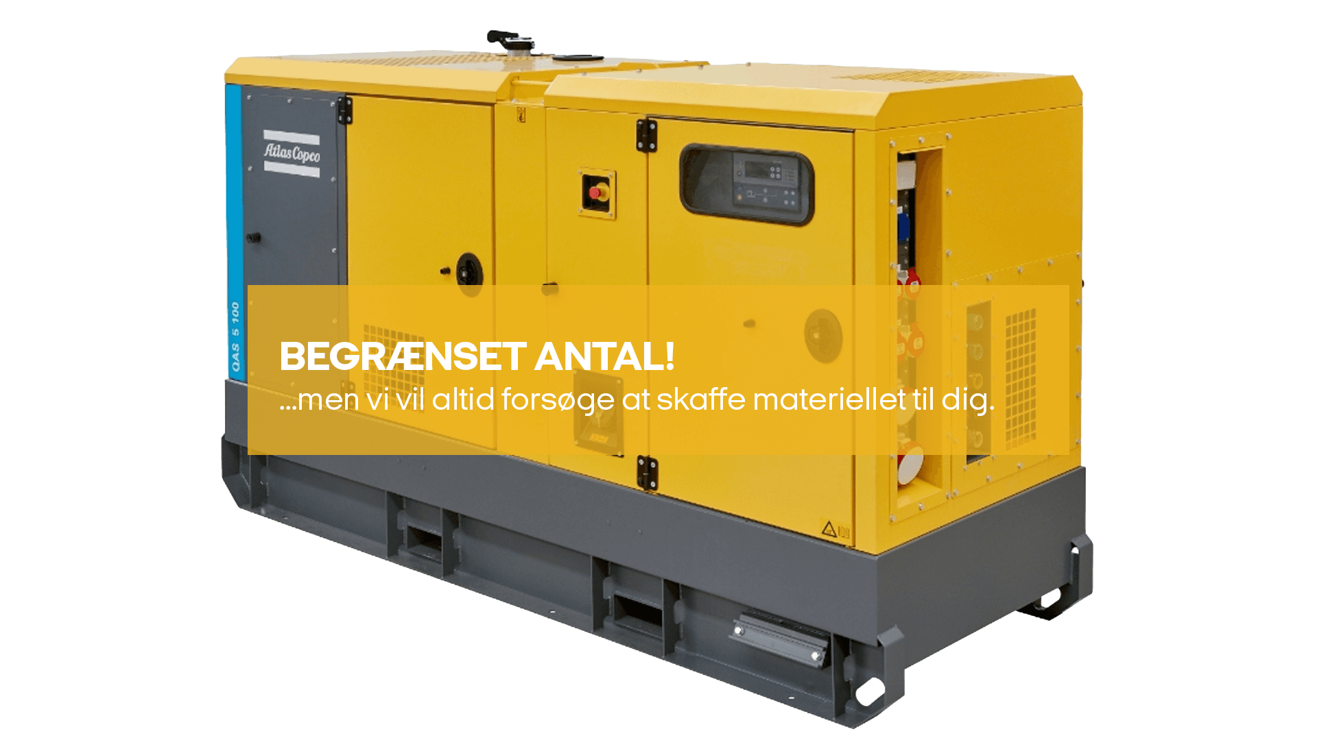 Generator 400/230V (100kVA/80kW) trailer diesel (Begrænset antal - kun i udvalgte afd.*)