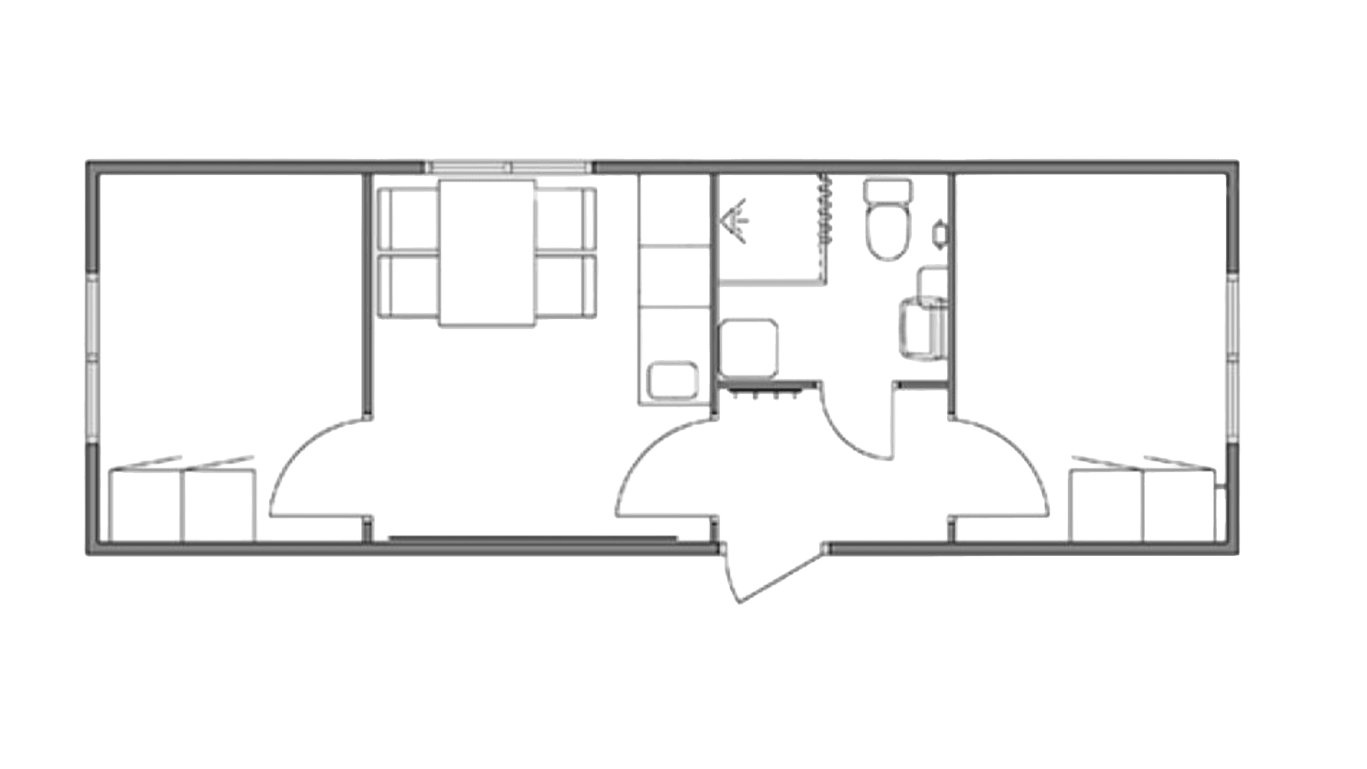 Beboelsesmodul m. lille køkken/trinette