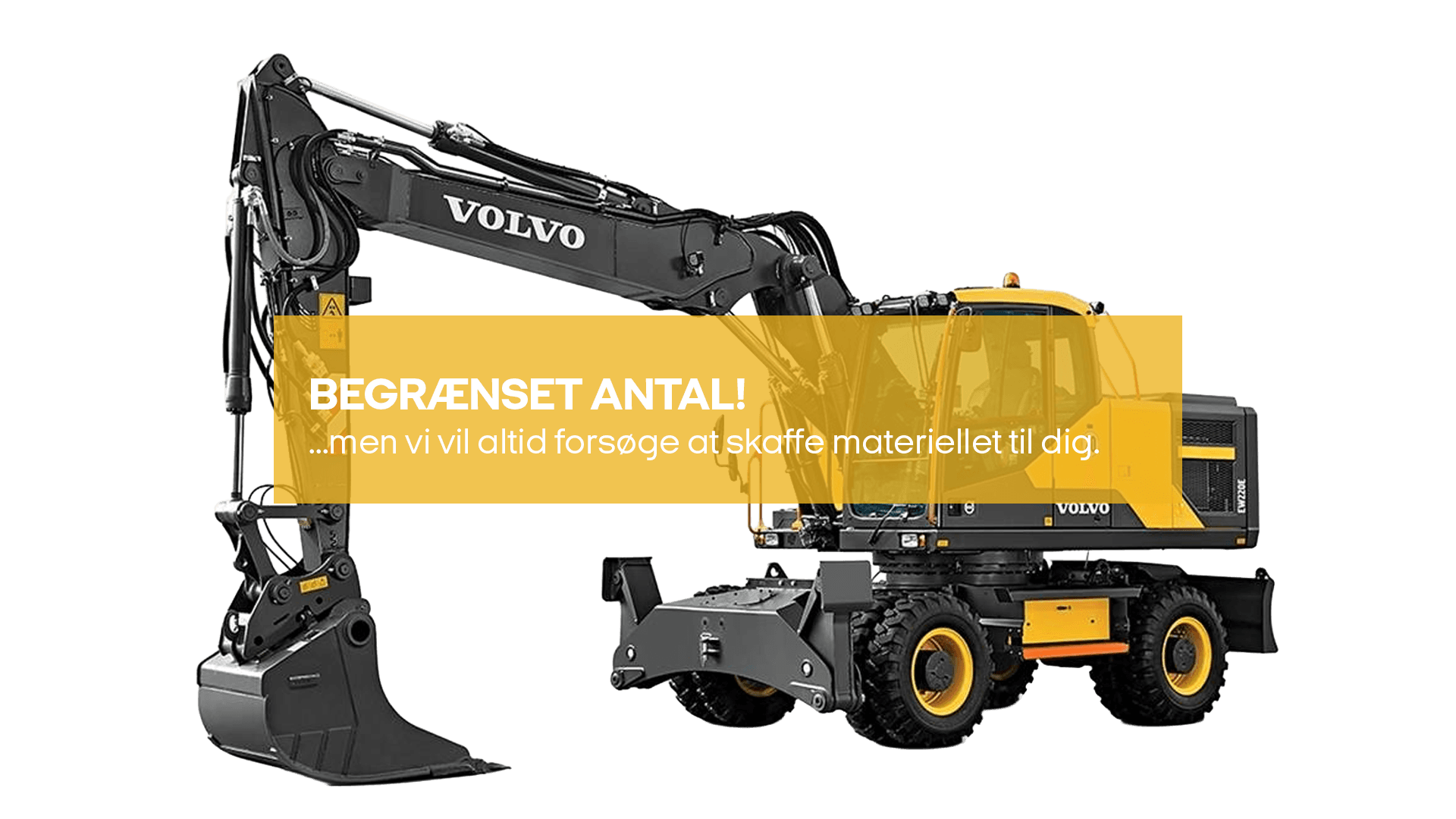 Gummihjulsgraver, 22-25T, citybom, diesel (begrænset antal - kun i udvalgte afd.)*