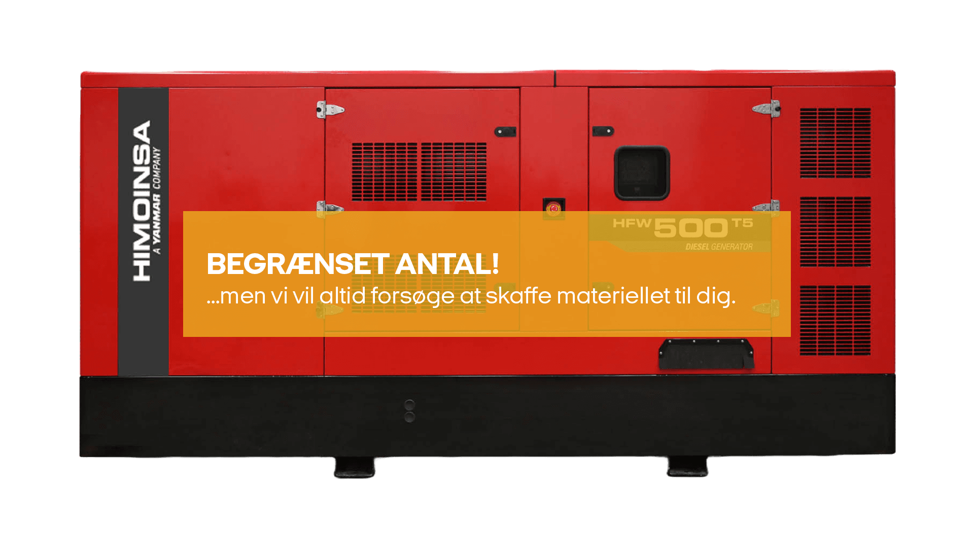 Stationær generator, 500kVA (400kW) (begrænset antal - kun i udvalgte afd.)*
