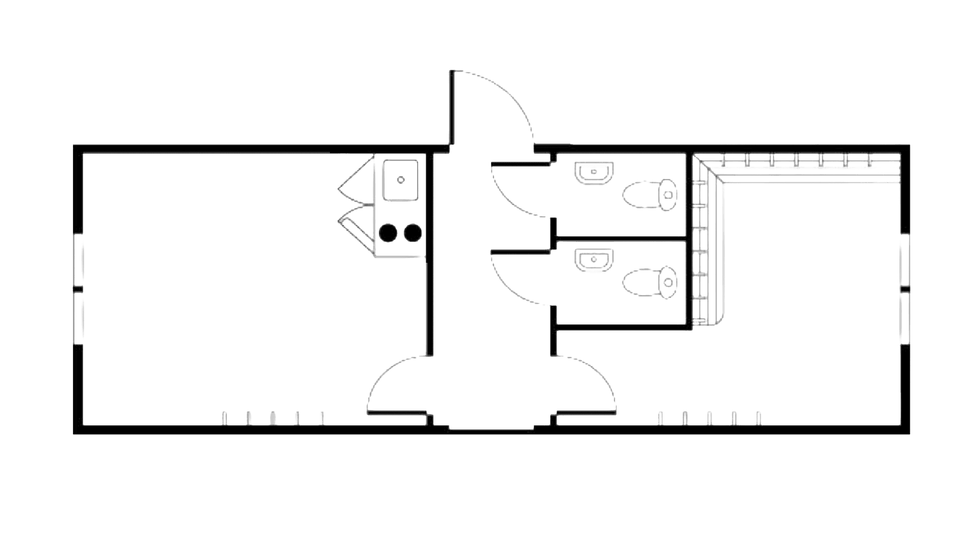 Entre modul m. 2 toiletter og trinette