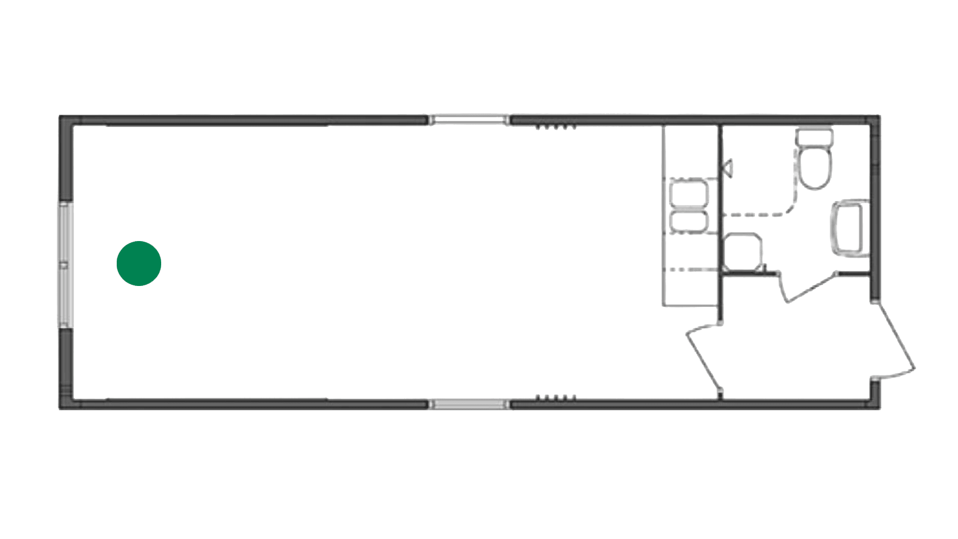 Formandsmodul m. toilet og bad m. gavlindgang