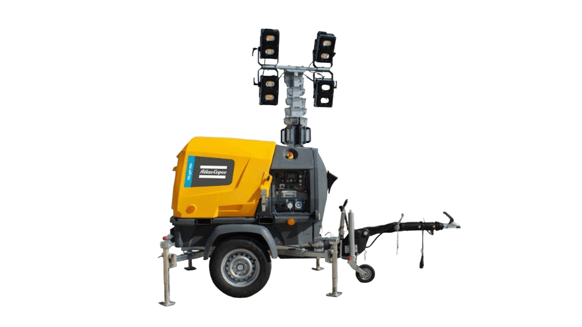 Teleskop lysmast diesel 8-9m trailermonteret