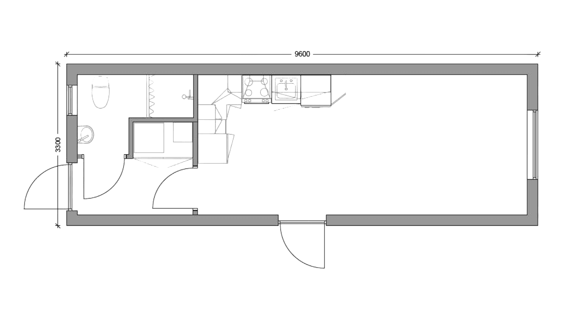 Beboelsesmodul m. køkken/alrum Maxi (begrænset antal - kun i udvalgte afd.)*