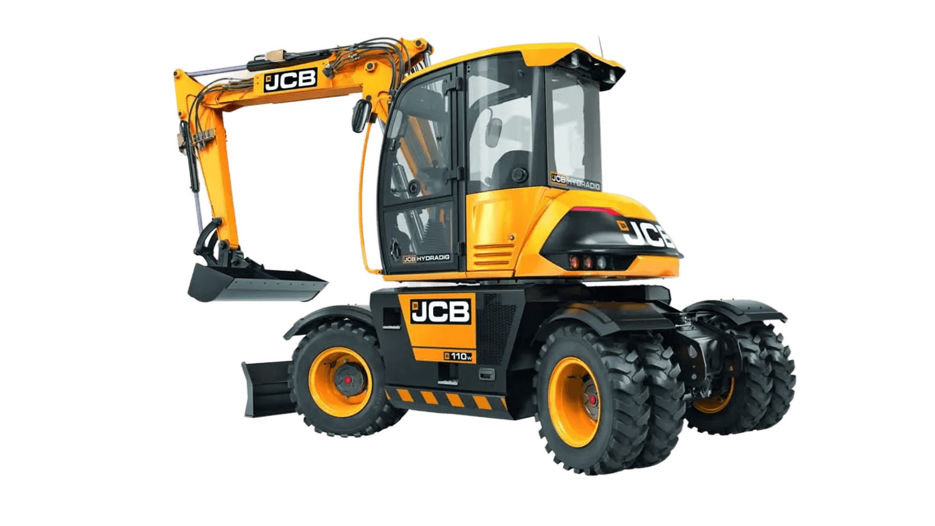 Gummihjulsgraver 10T, diesel m/ fast rotortilt