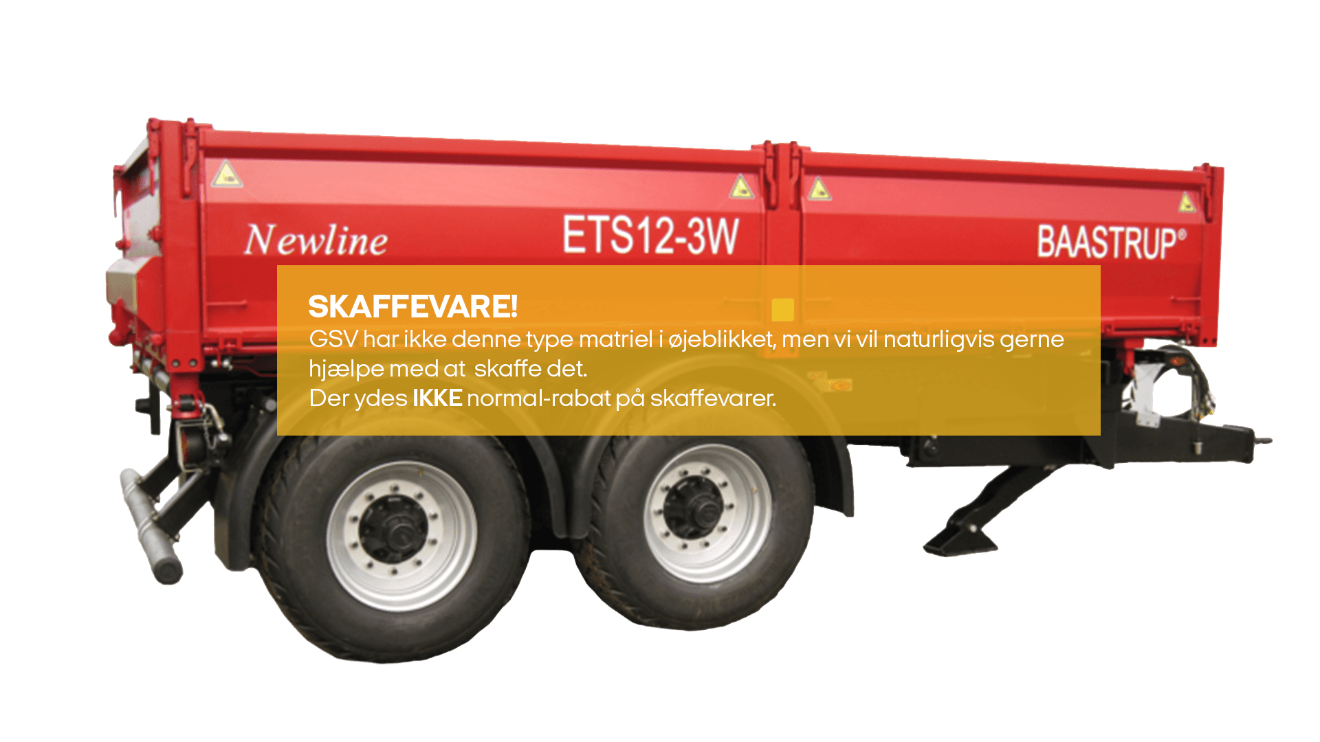 Jordvogn 12T m/ 3 vejstip til traktor (skaffevare! - ikke i standart sortiment)*