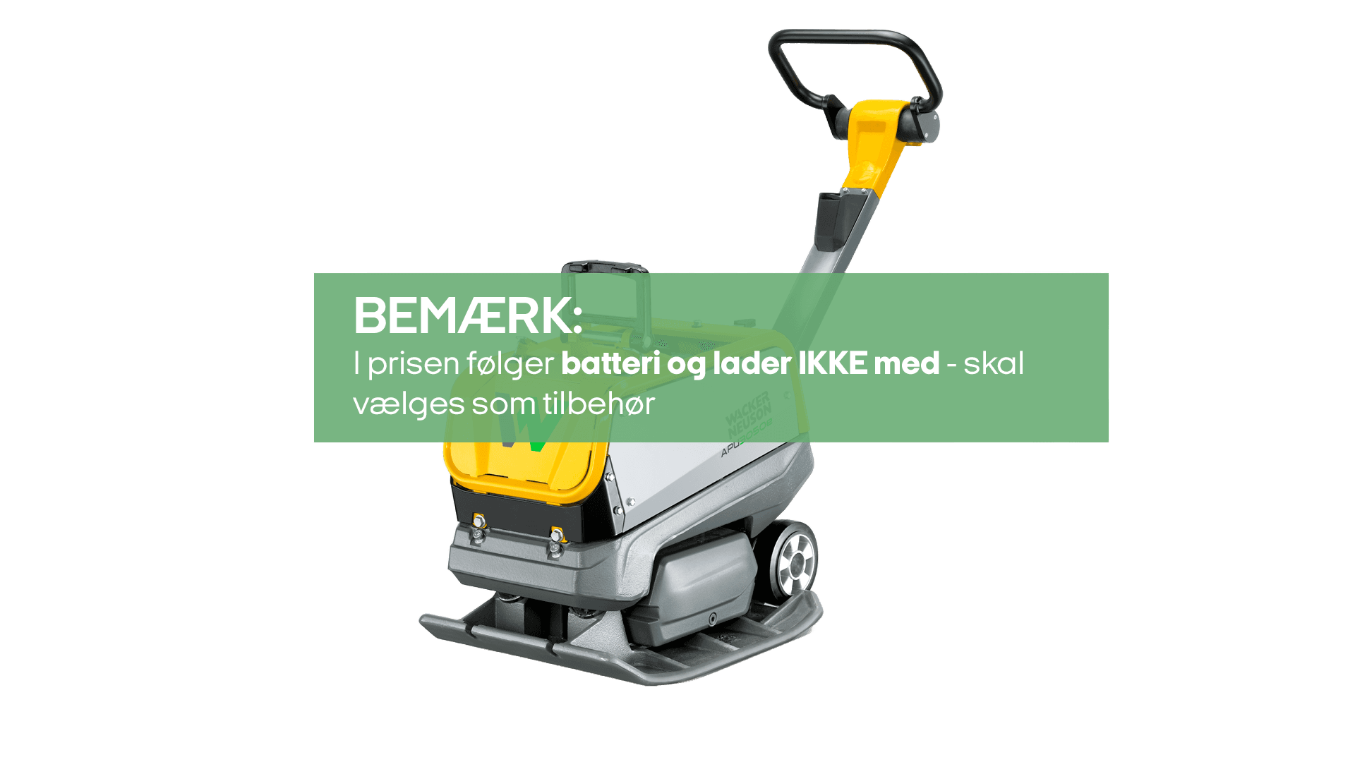 Pladevibrator, 2-vejs, 30kN, 50cm, 51V Batt.