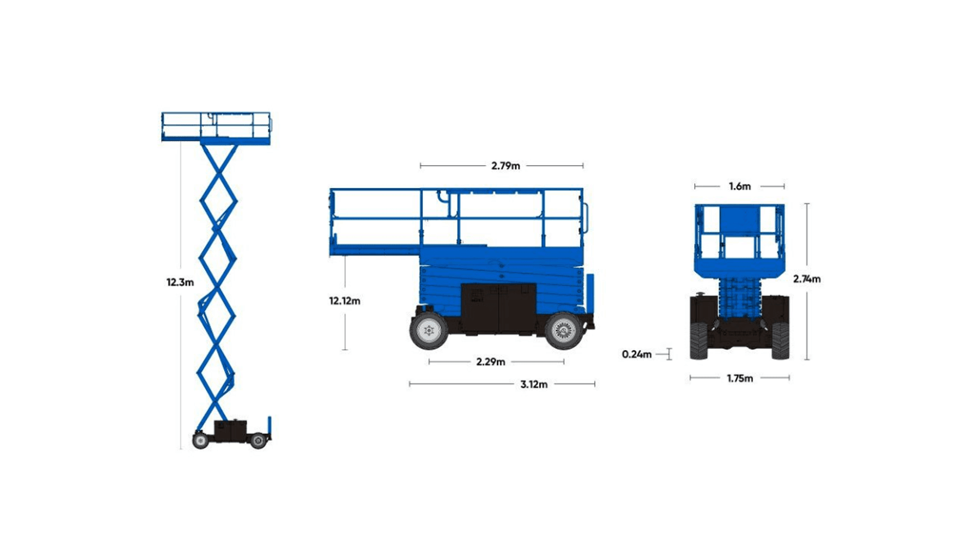 Saxlift, Bi-Energy m/ støtteben, ca. 14.1m (begrænset antal - kun i udvalgte afd.)*