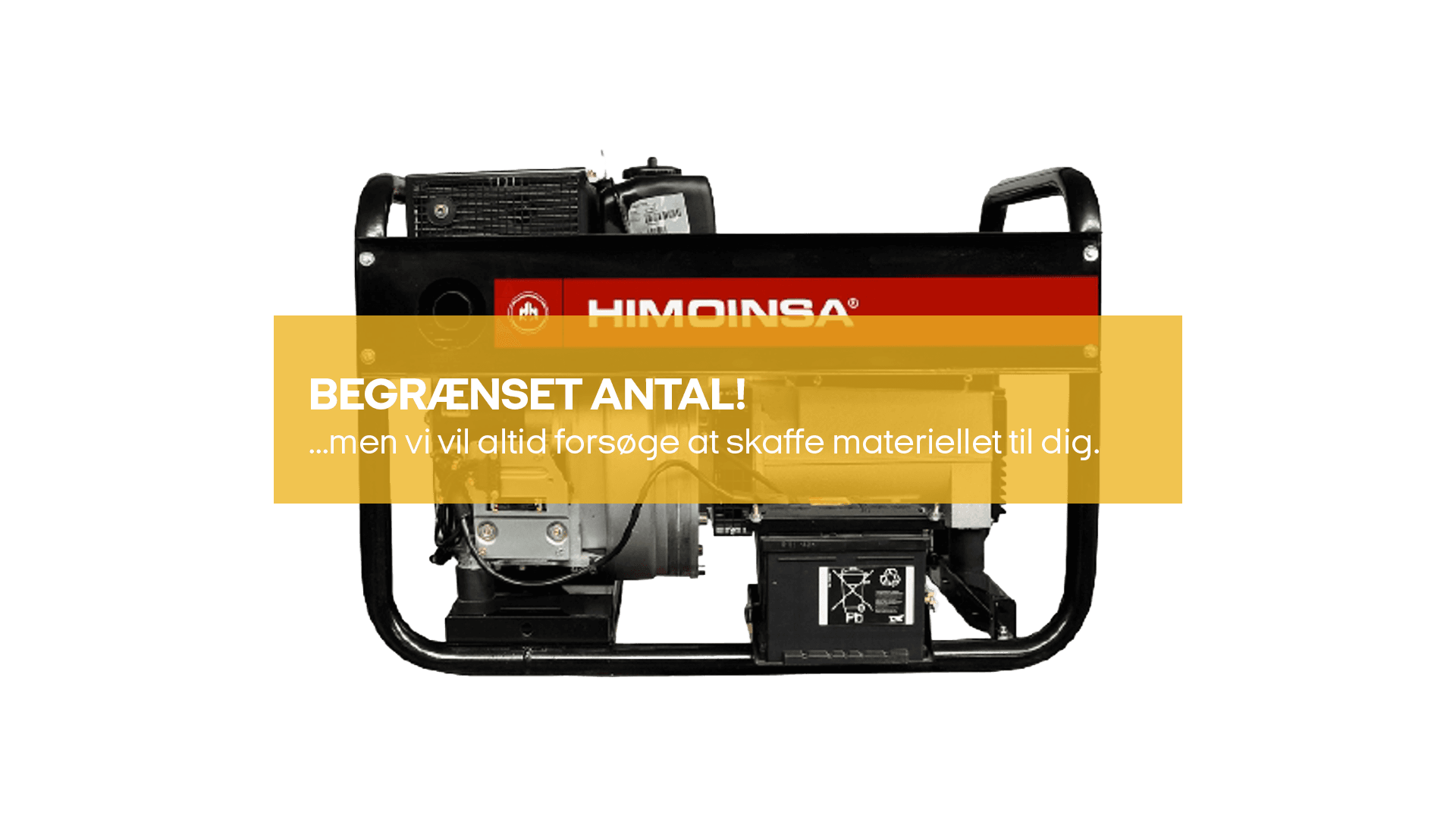 Generator 400/230V (10.2kVA/8.2kW) diesel (begrænset antal - kun i udvalgte afd.)*